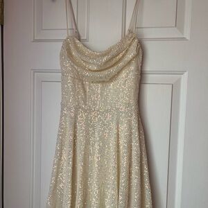 Windsor Strapless Cream Sequin Dress